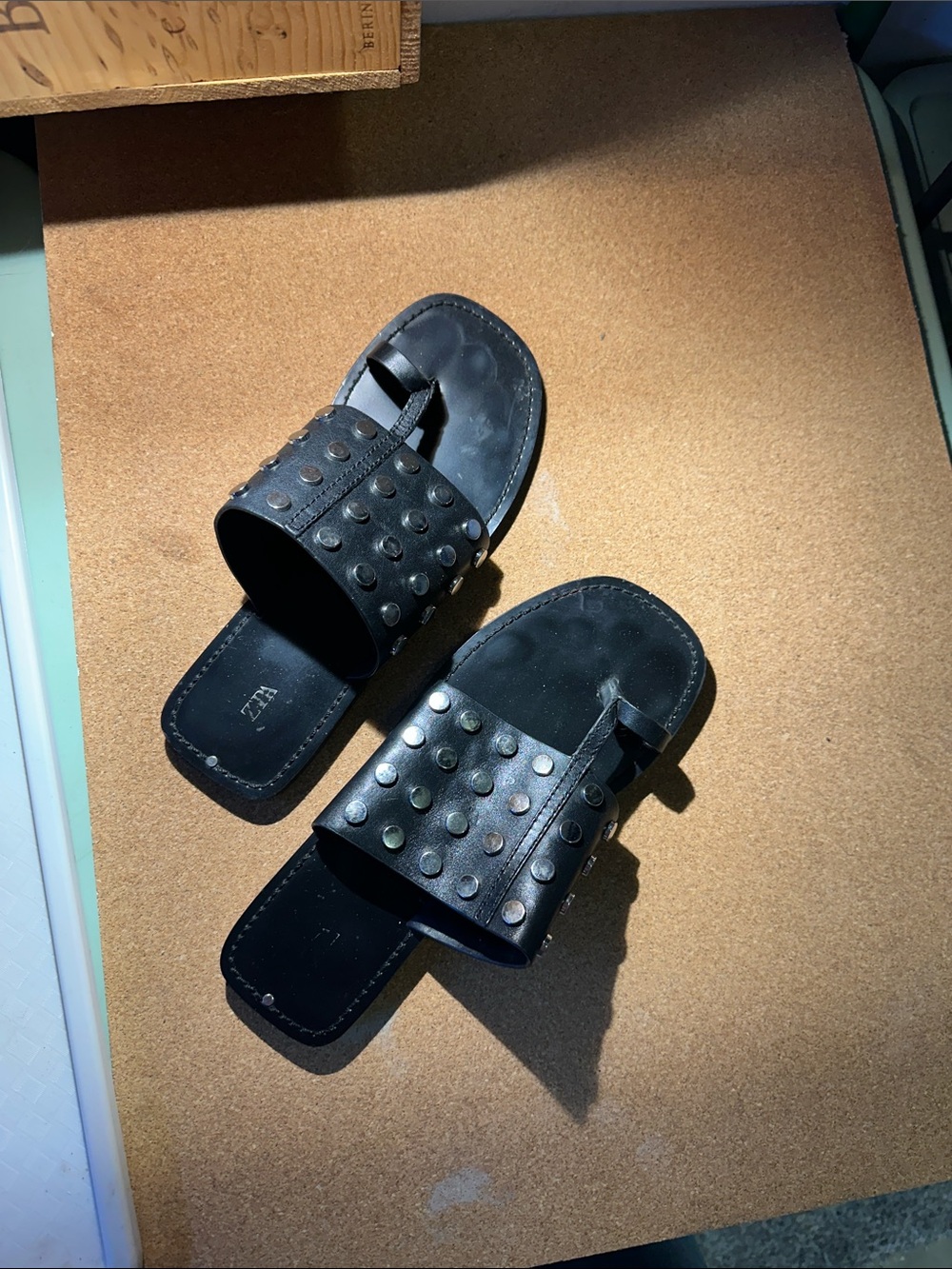 Black Studded Men’s Slide Sandals